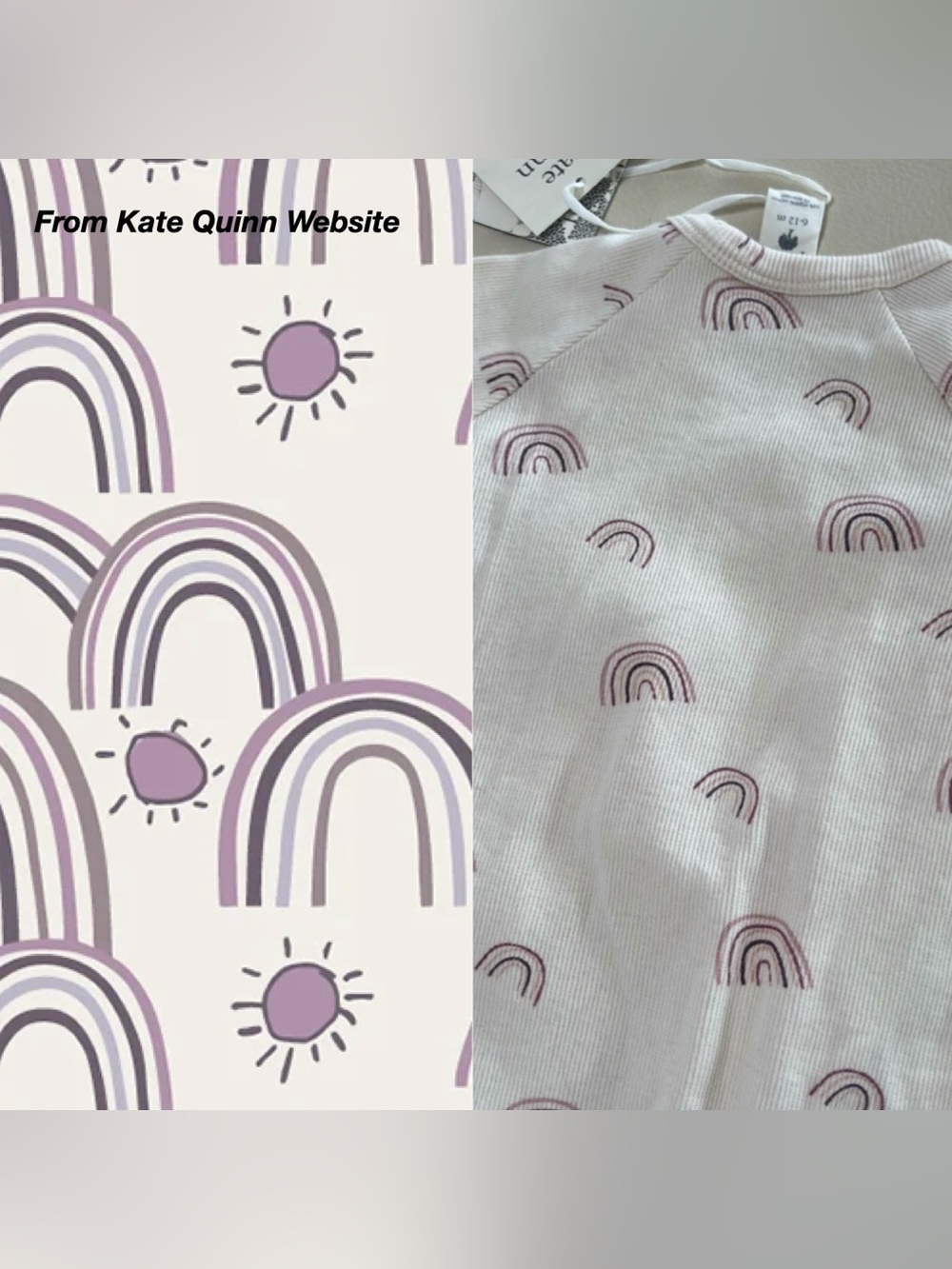 NWT: KATE QUINN RIBBED SHORT SLEEVE WRAP BODYSUIT IN PINK RAINBOW (6-12M)